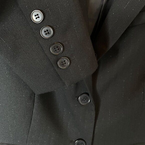 NY & Co Black Stretch Metallic Stripe Blazer Size 6 - Picture 13 of 16